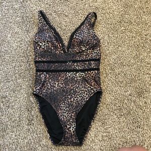 Leopard one piece swim suit